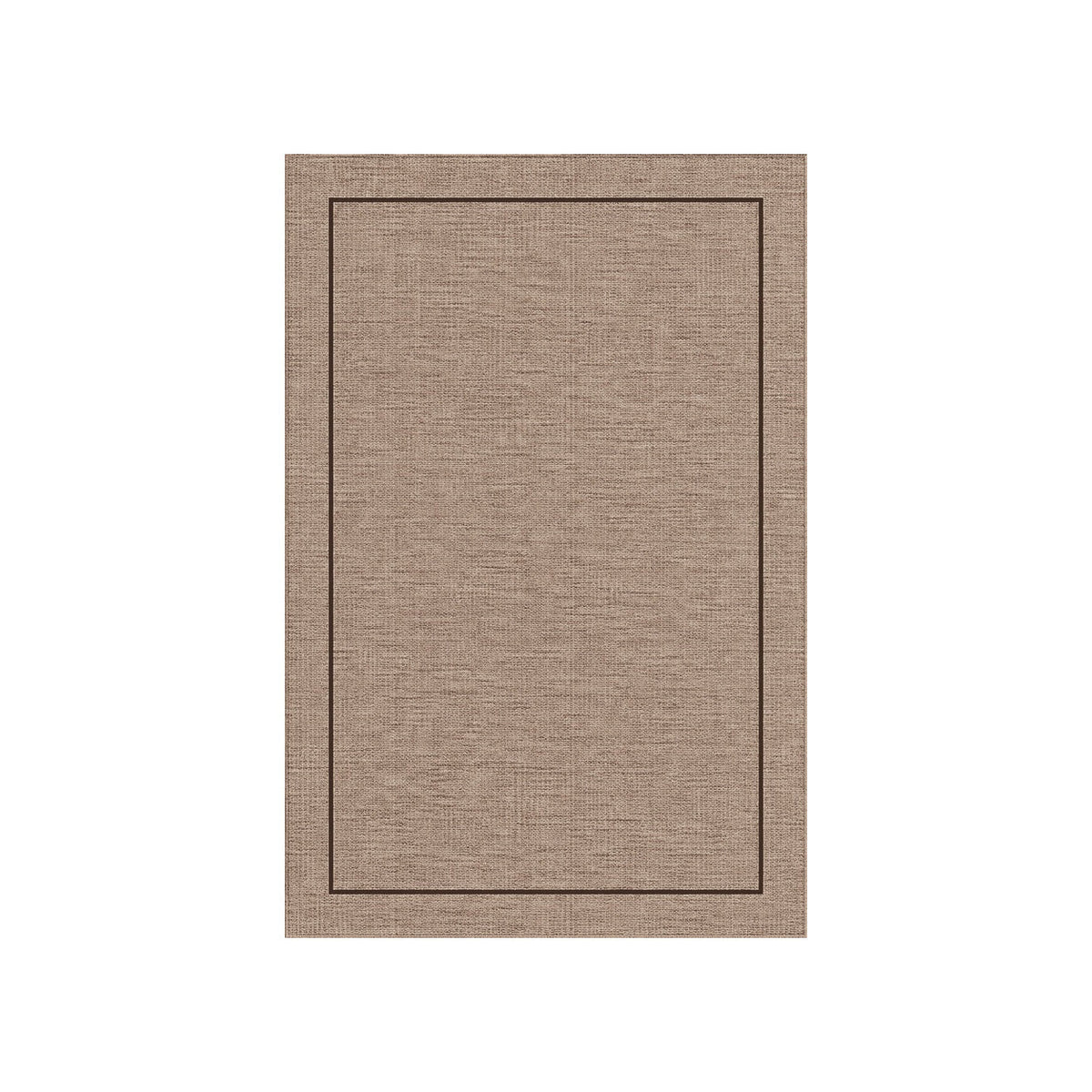 Kartela Sisal Line washable sisal-look minimal area rug in Brown, flat product view on a white background