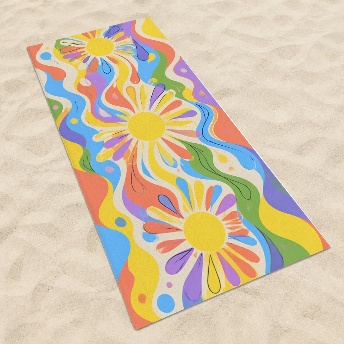 Sun Splash Color Pop beach towel mockup view 2