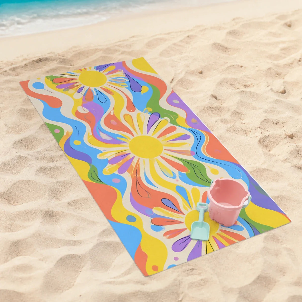 Sun Splash Color Pop beach towel mockup view 4