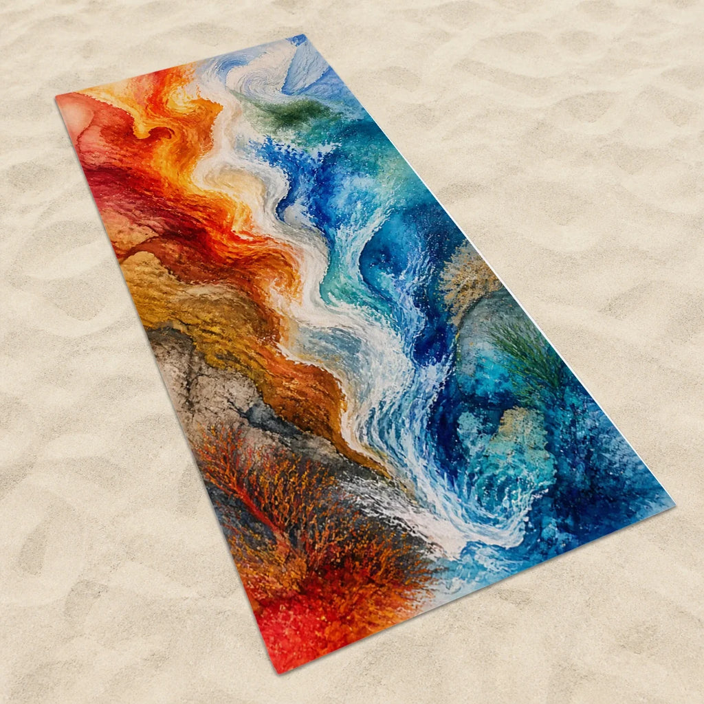 Tideflame Elemental beach towel mockup view 2
