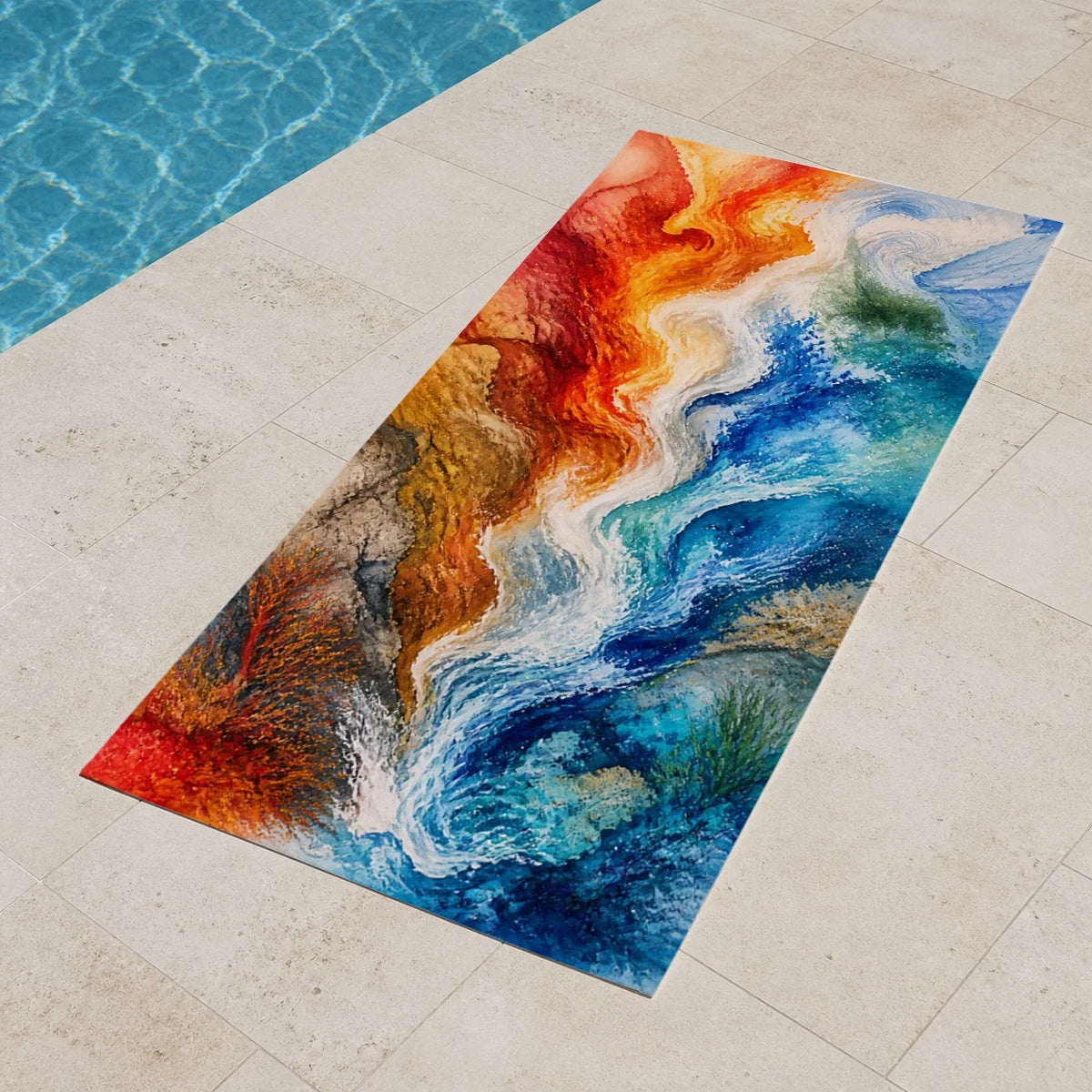 Tideflame Elemental beach towel mockup view 3