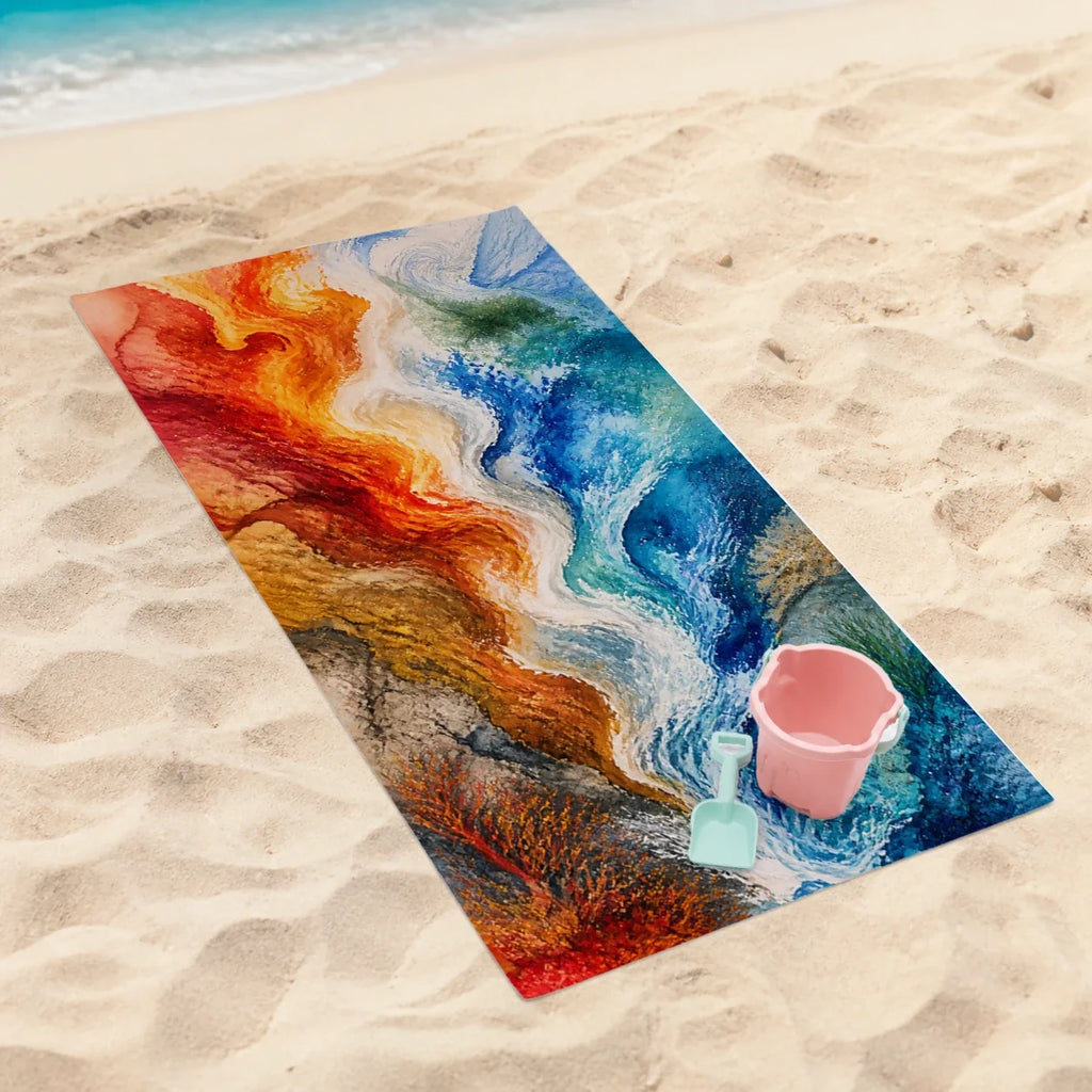 Tideflame Elemental beach towel mockup view 4
