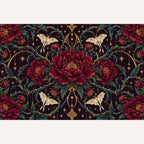 Velvet Thorn dark romantic floral bath mat detail view