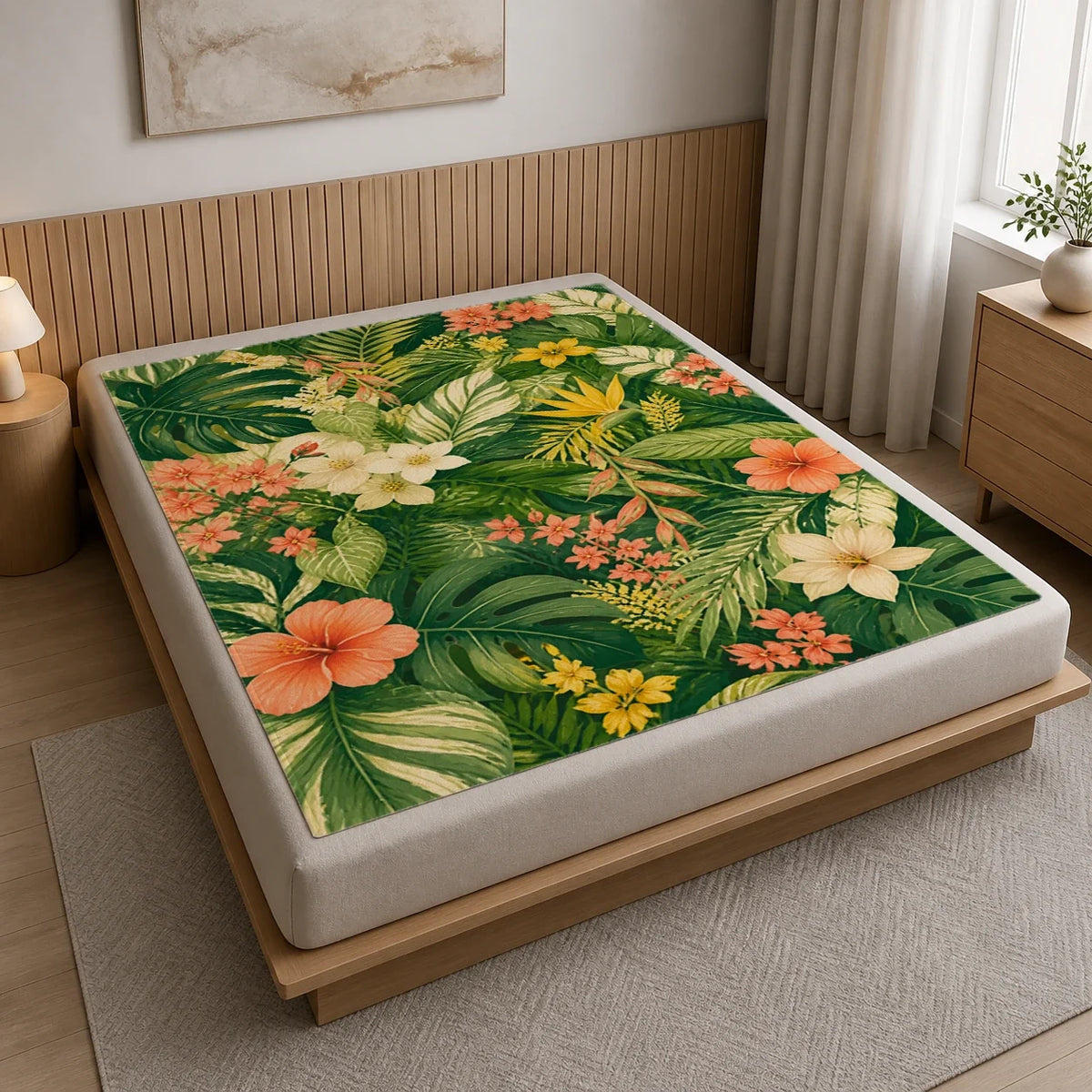 Verdant Embrace Chloris fleece blanket mockup view 3