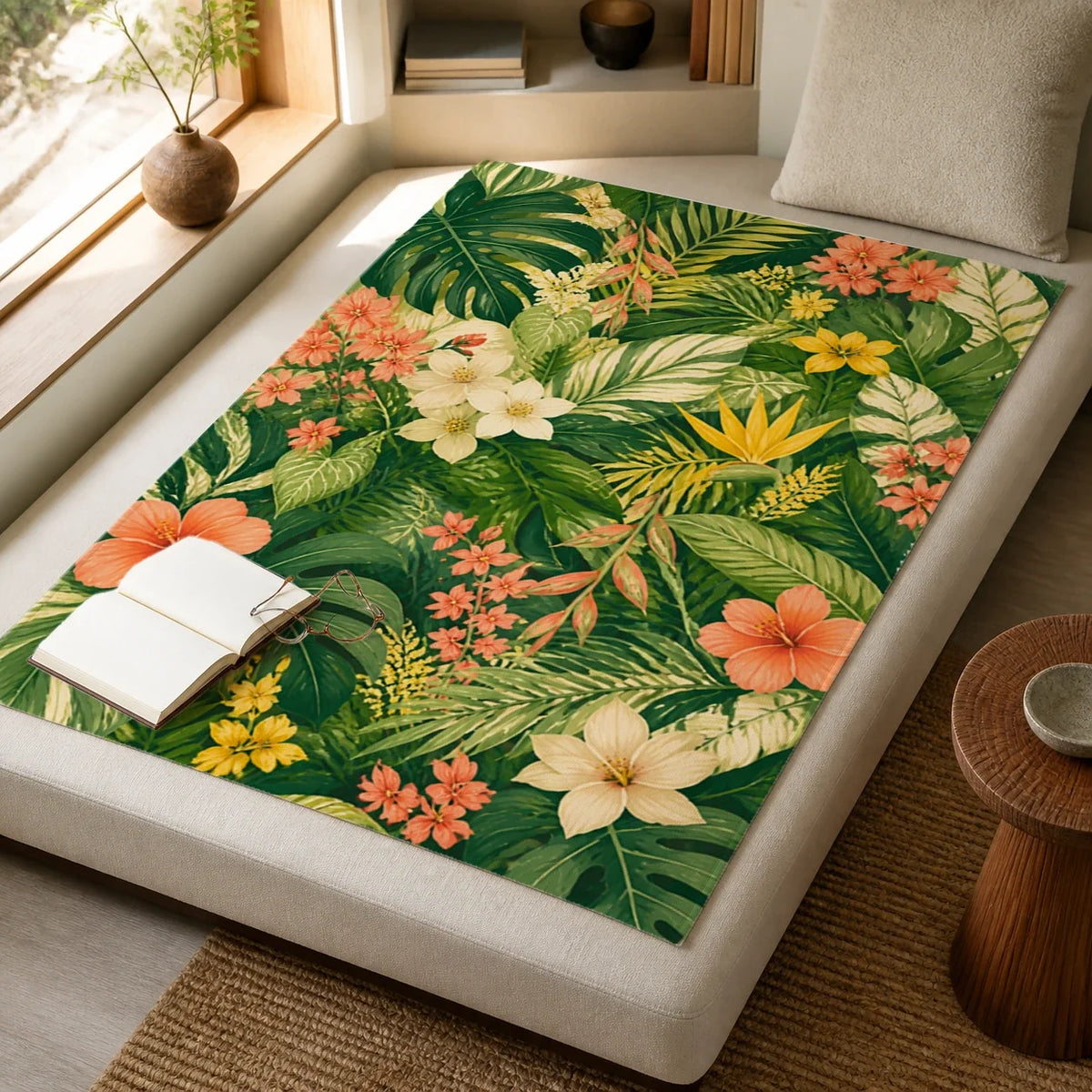 Verdant Embrace Chloris fleece blanket mockup view 4