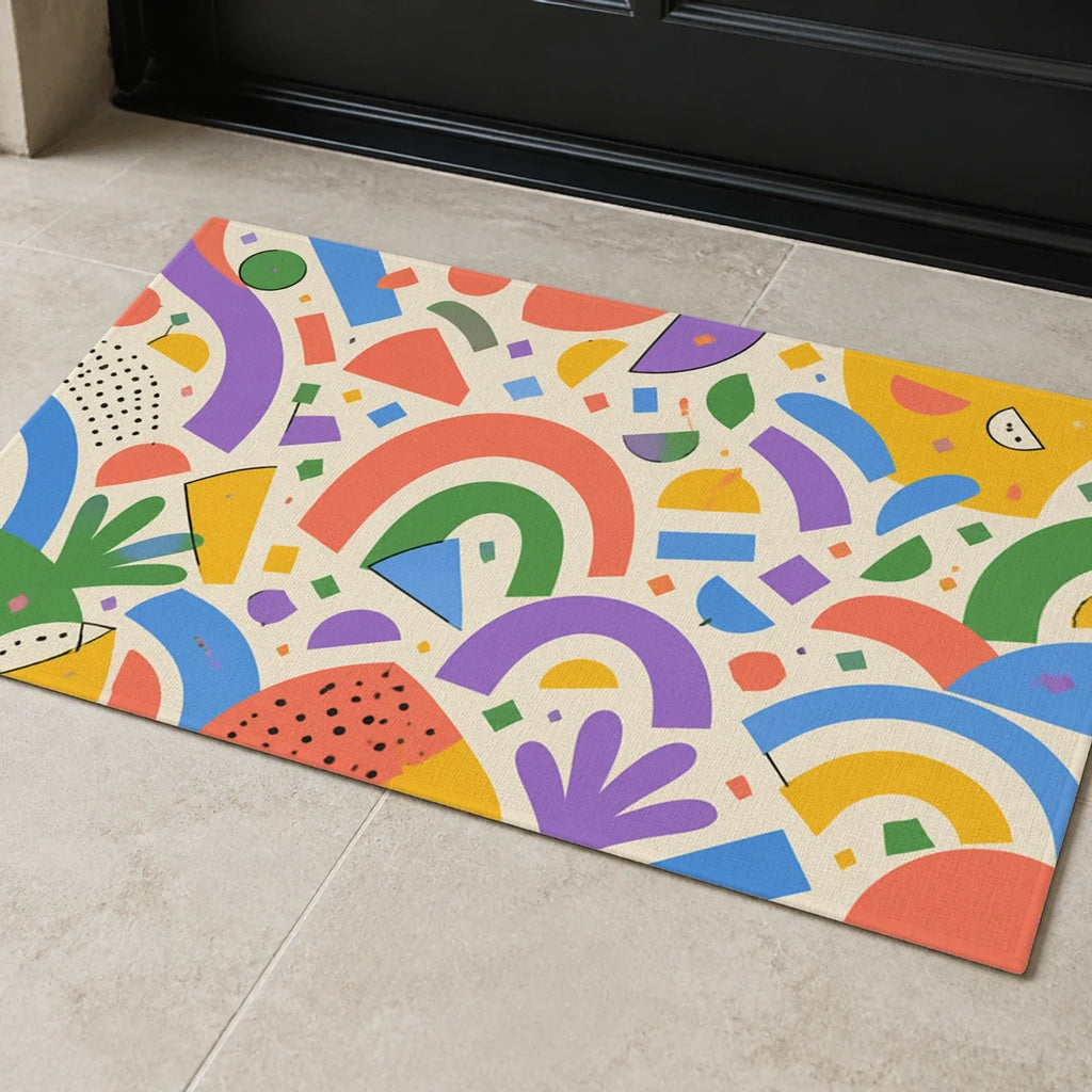 Welcome Confetti Color Pop doormat mockup view 2