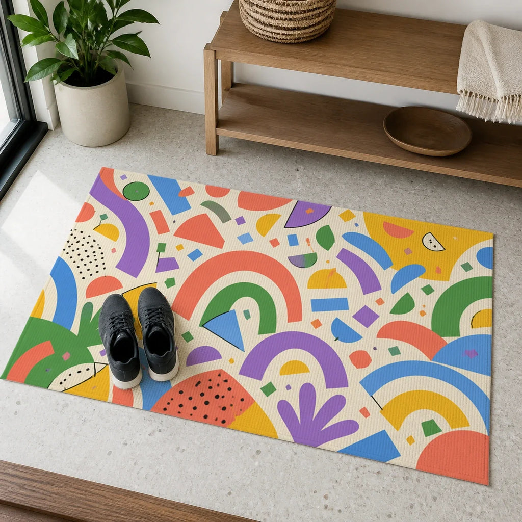 Welcome Confetti Color Pop doormat mockup view 4