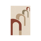 Kartela Echo washable modern arch pattern area rug in Beige, flat product view on a white background