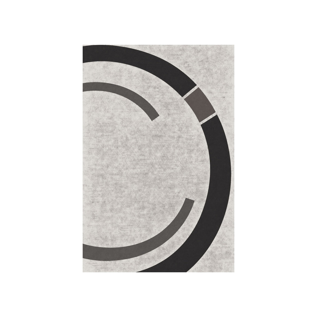 Kartela Orbit washable modern circle area rug in Charcoal, flat product view on a white background