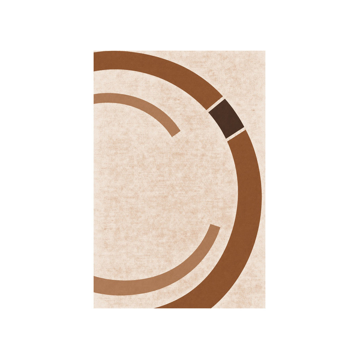 Kartela Orbit washable modern circle area rug in Copper, flat product view on a white background