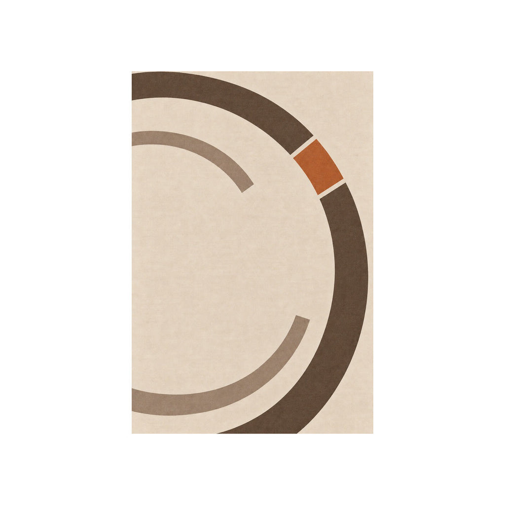 Kartela Orbit washable modern circle area rug in Beige, flat product view on a white background