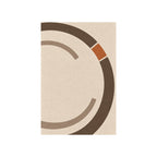 Kartela Orbit washable modern circle area rug in Beige, flat product view on a white background