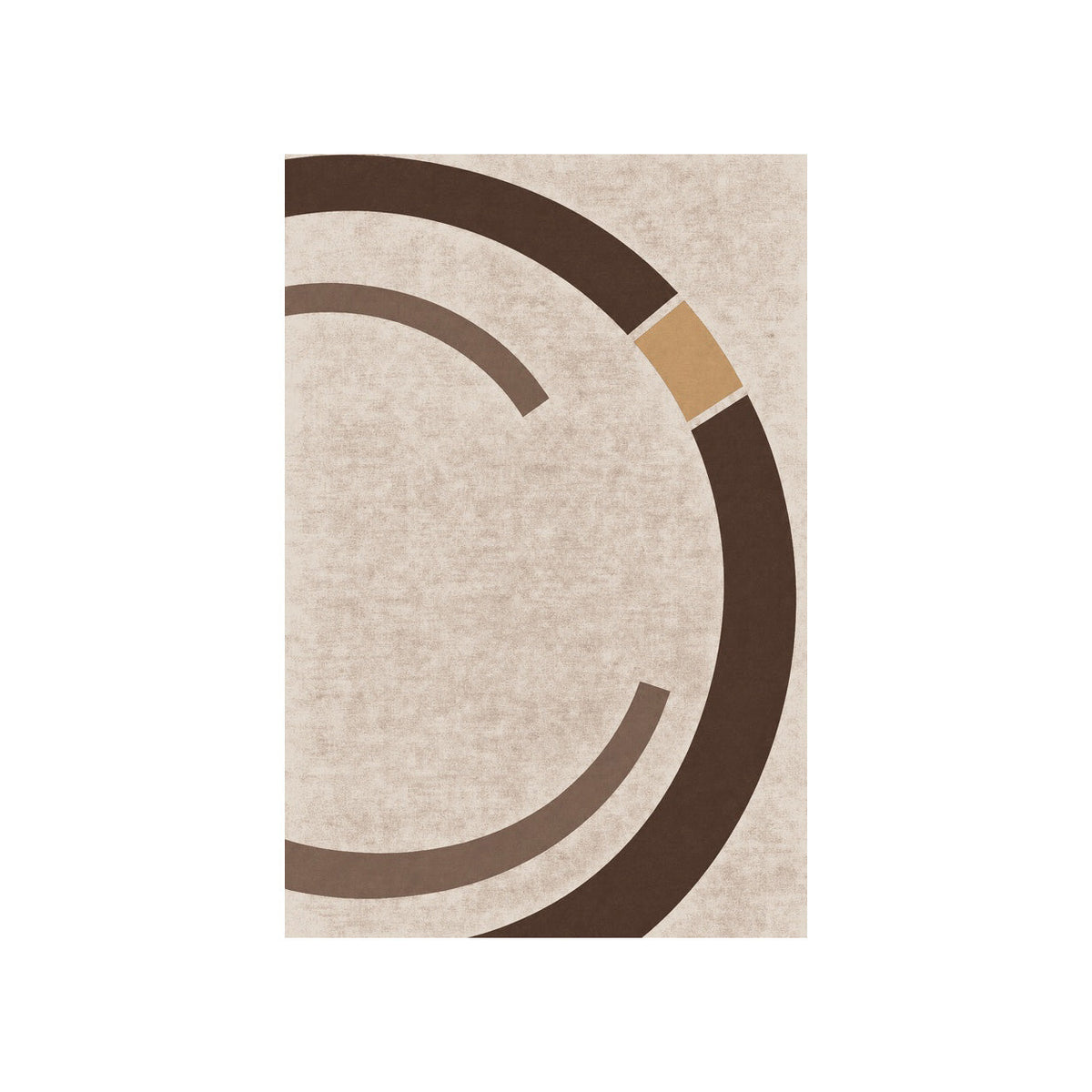 Kartela Orbit washable modern circle area rug in Brown, flat product view on a white background